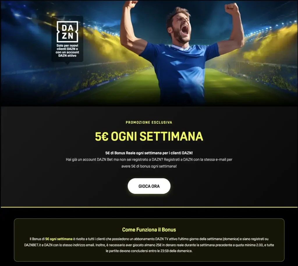 daznbet bonus benvenuto